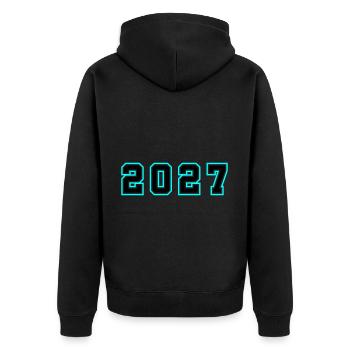 2027 Jahr Geburtstag - Unisex Premium Bio Zip Hoodie - Schwarz - Hinten - Nico (187cm)