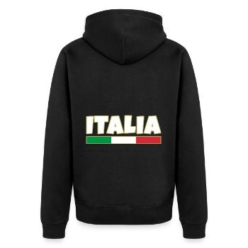 Italie, drapeau italien - Veste à capuche bio Premium Unisexe - noir - Dos - Nico (187cm)