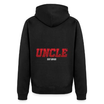 Uncle Est 2022 Niece Nephew Aunt Father Daddy - Unisex Premium Organic Zip Hoodie - black - Back - Nico (187cm)
