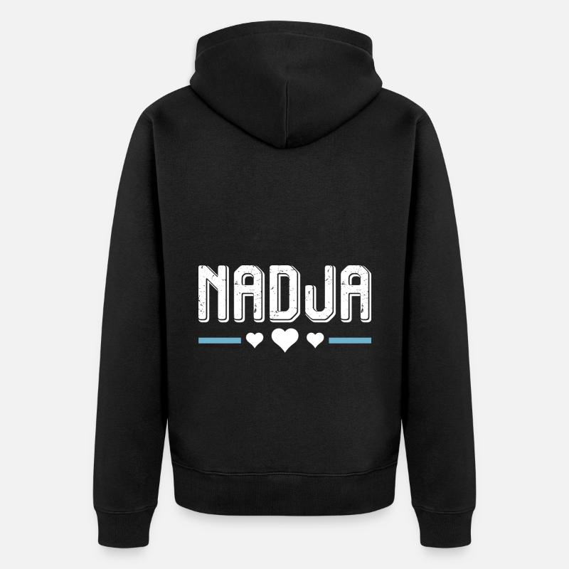 Nadja - Unisex Premium Bio Zip Hoodie - Schwarz