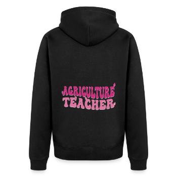 La formation des enseignants agricoles de demain - Veste à capuche bio Premium Unisexe - noir - Dos - Nico (187cm)