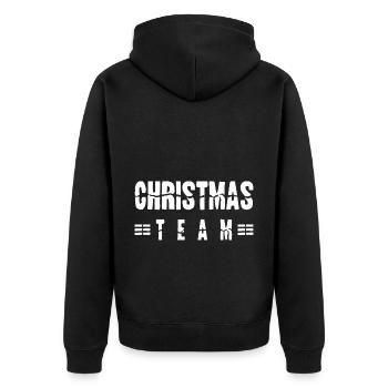Christmas Team - Unisex Premium Organic Zip Hoodie - black - Back - Nico (187cm)