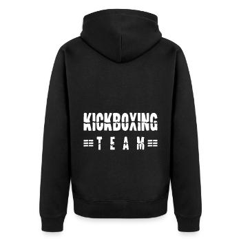 Kickboxing Team - Unisex Premium Bio Zip Hoodie - Schwarz - Hinten - Nico (187cm)