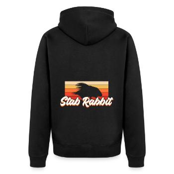 Stab Kaninchen Stachelschwein Wildlife - Unisex Premium Bio Zip Hoodie - Schwarz - Hinten - Nico (187cm)