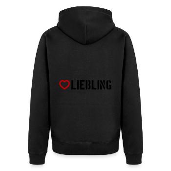 Liebling Herz - Unisex Premium Bio Zip Hoodie - Schwarz - Hinten - Nico (187cm)