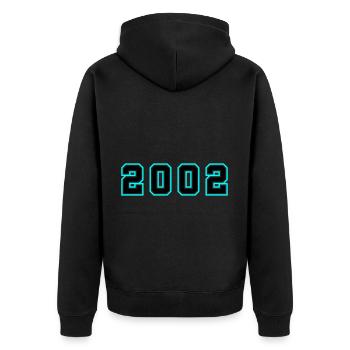 2002 Année Anniversaire - Veste à capuche bio Premium Unisexe - noir - Dos - Nico (187cm)