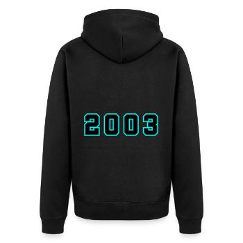 2003 Jahr Geburtstag - Unisex Premium Bio Zip Hoodie - Schwarz - Hinten - Nico (187cm)