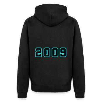 2009 Année Anniversaire - Veste à capuche bio Premium Unisexe - noir - Dos - Nico (187cm)