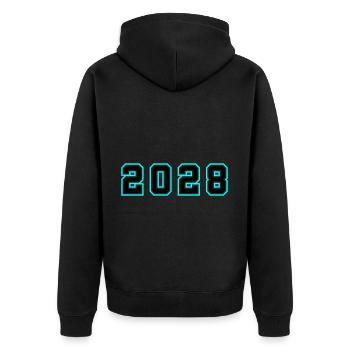 2028 Jahr Geburtstag - Unisex Premium Bio Zip Hoodie - Schwarz - Hinten - Nico (187cm)