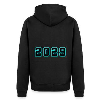 2029 Year Birthday - Unisex Premium Organic Zip Hoodie - black - Back - Nico (187cm)