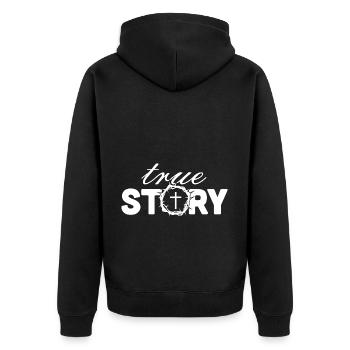 Jesus Gott Christliche Kirche Kreuz Glauben Glauben - Unisex Premium Bio Zip Hoodie - Schwarz - Hinten - Nico (187cm)