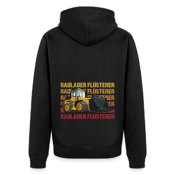 Radlader Flüsterer Retro Radladerfahrer - Unisex Premium Bio Zip Hoodie - Schwarz - Hinten - Nico (187cm)