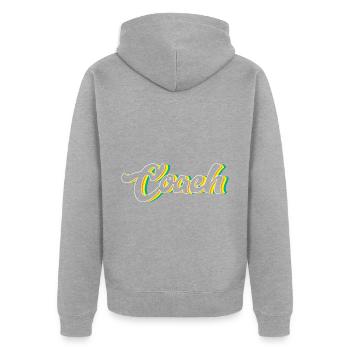 Coach Mentor Mindset Blogger Content Creator - Unisex Premium Organic Zip Hoodie - heather grey - Back - Nico (187cm)