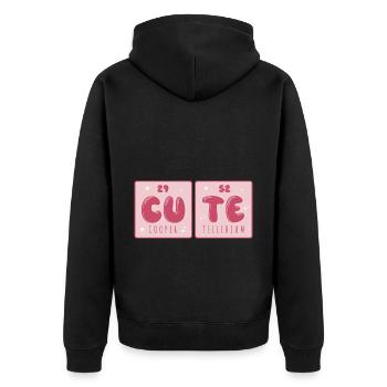 Sweet Copper Tellerium Cute Chemistry Chemist Flirt - Unisex Premium Organic Zip Hoodie - black - Back - Nico (187cm)