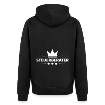 Steuerberater Beruf - Unisex Premium Bio Zip Hoodie - Schwarz - Hinten - Nico (187cm)