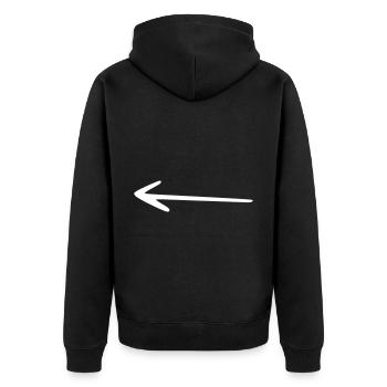 Flèche dessin esquisse blanc - Veste à capuche bio Premium Unisexe - noir - Dos - Nico (187cm)