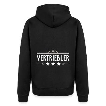 Vertriebler Beruf - Unisex Premium Bio Zip Hoodie - Schwarz - Hinten - Nico (187cm)