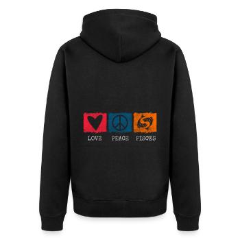 Sternzeichen Astrologie Aberglaube - Unisex Premium Bio Zip Hoodie - Schwarz - Hinten - Nico (187cm)