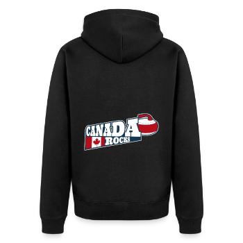 Canada Rocks Curling Stone Curler Canadian Flag - Unisex Premium Bio Zip Hoodie - Schwarz - Hinten - Nico (187cm)