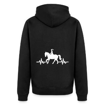 Heartbeat Horse Stallion Jument Ross Polo - Veste à capuche bio Premium Unisexe - noir - Dos - Nico (187cm)