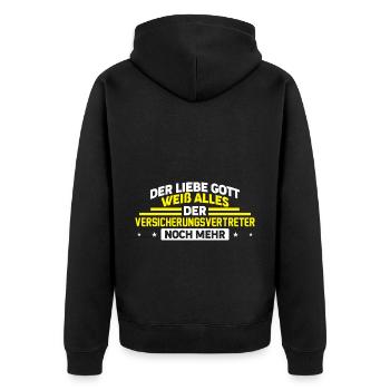 Versicherungsvertreter Für Versicherungsmakler Ver - Unisex Premium Bio Zip Hoodie - Schwarz - Hinten - Nico (187cm)
