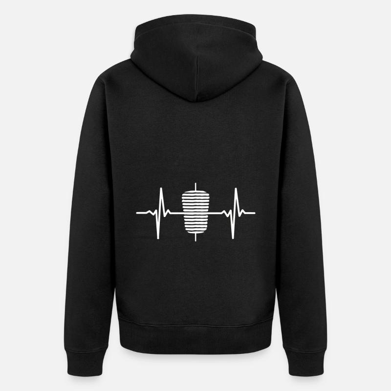 Doner Kebab Heartbeat Shawarma - Veste à capuche bio Premium Unisexe - noir