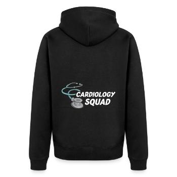 Cardiology Squad Cardiac Nurse Cardiologist Heart - Unisex Premium Bio Zip Hoodie - Schwarz - Hinten - Nico (187cm)