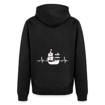 Christopher Columbus - Unisex Premium Bio Zip Hoodie - Schwarz - Hinten - Nico (187cm)