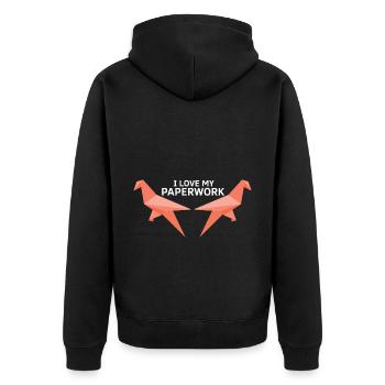 Conception d'origami japonais et origami kirigami - Veste à capuche bio Premium Unisexe - noir - Dos - Nico (187cm)