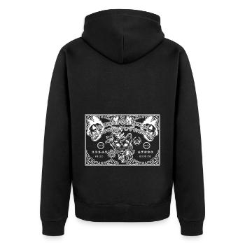 Spirit Board & Planchette Halloween Sphynx Katze - Unisex Premium Bio Zip Hoodie - Schwarz - Hinten - Nico (187cm)