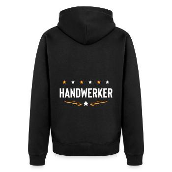 Handwerker Beruf - Unisex Premium Bio Zip Hoodie - Schwarz - Hinten - Nico (187cm)