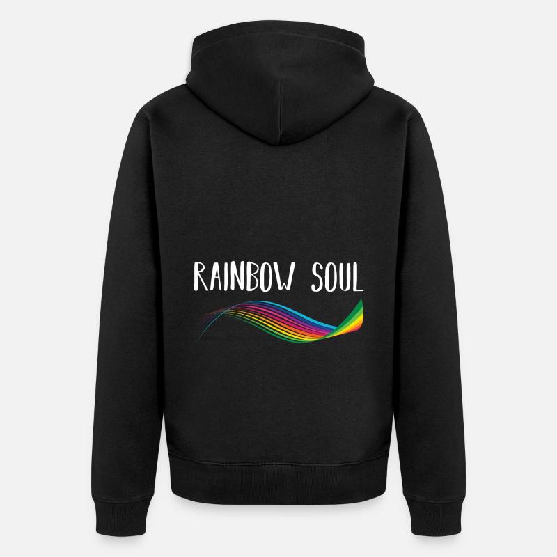 Rainbow soul LGBTQ Gift - Veste à capuche bio Premium Unisexe - noir