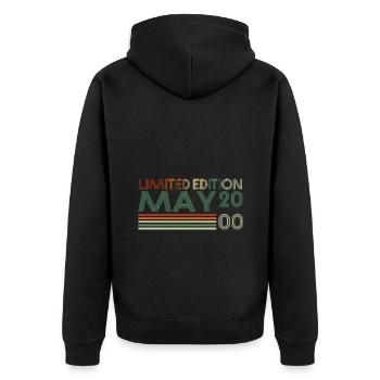 23ème anniversaire mai millésime 2000 millésime - Veste à capuche bio Premium Unisexe - noir - Dos - Nico (187cm)