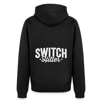 Network Technician Switch Hitter Administrator - Unisex Premium Organic Zip Hoodie - black - Back - Nico (187cm)