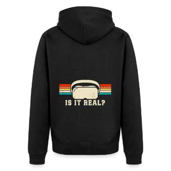 Is it real? - Virtual Reality Digital World - Unisex Premium Organic Zip Hoodie - black - Back - Nico (187cm)