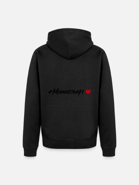 Mannschaft Herz - Unisex Premium Bio Zip Hoodie - Schwarz