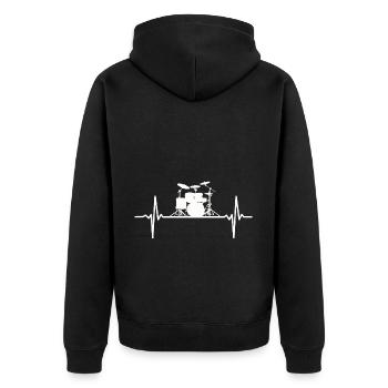Batterie Drummer Heartbeat Drum Set - Veste à capuche bio Premium Unisexe - noir - Dos - Nico (187cm)