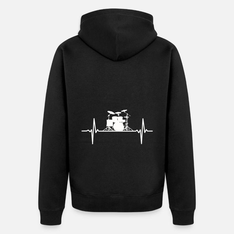 Batterie Heartbeat Drummer - Veste à capuche bio Premium Unisexe - noir