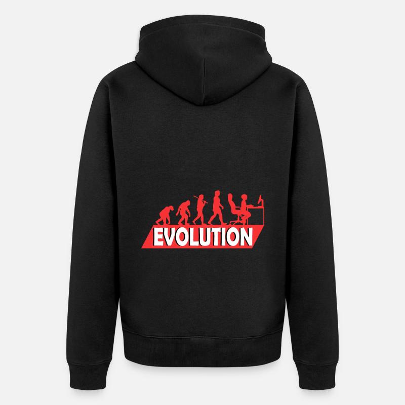 Computer Nerd Programmierer Evolution witzige - Unisex Premium Bio Zip Hoodie - Schwarz