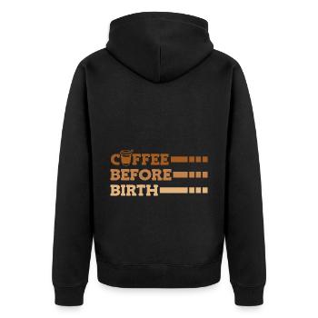 Hebamme Geburtshelfer - Unisex Premium Bio Zip Hoodie - Schwarz - Hinten - Nico (187cm)