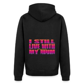 Je vis toujours avec ma mère - Veste à capuche bio Premium Unisexe - noir - Dos - Nico (187cm)