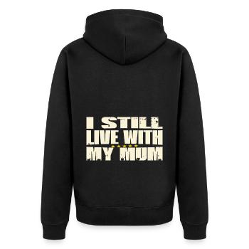 Je vis toujours avec ma mère - Veste à capuche bio Premium Unisexe - noir - Dos - Nico (187cm)