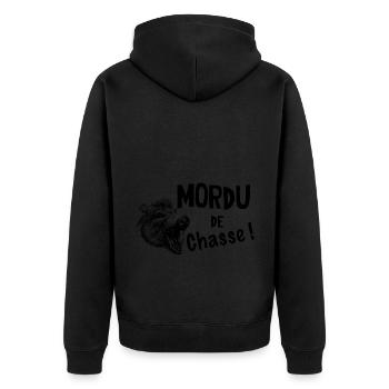 Mordu De Chasse Humour Chasseur - Veste à capuche bio Premium Unisexe - noir - Dos - Nico (187cm)