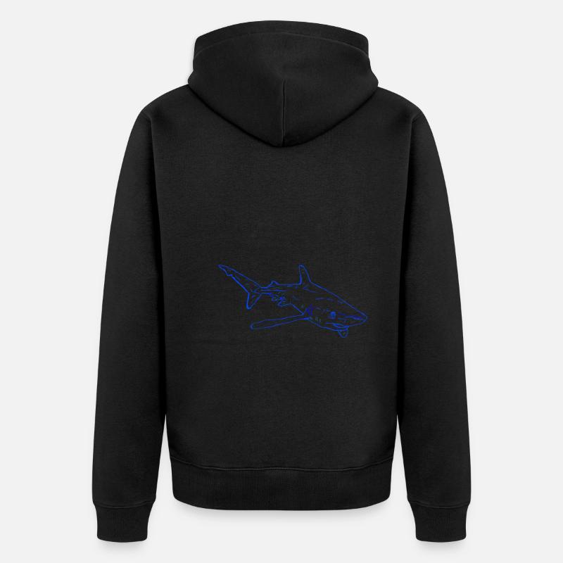 Requin - Veste à capuche bio Premium Unisexe - noir