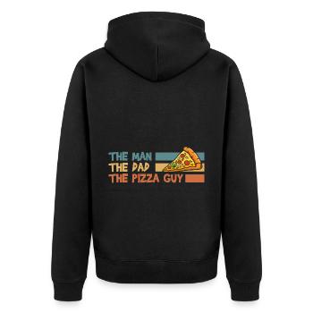 Fast Food Italienisch Pizzabäcker Käse - Unisex Premium Bio Zip Hoodie - Schwarz - Hinten - Nico (187cm)