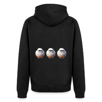 Silkie Chickens Fluffy Silky Chicken Gang - Unisex Premium Organic Zip Hoodie - black - Back - Nico (187cm)