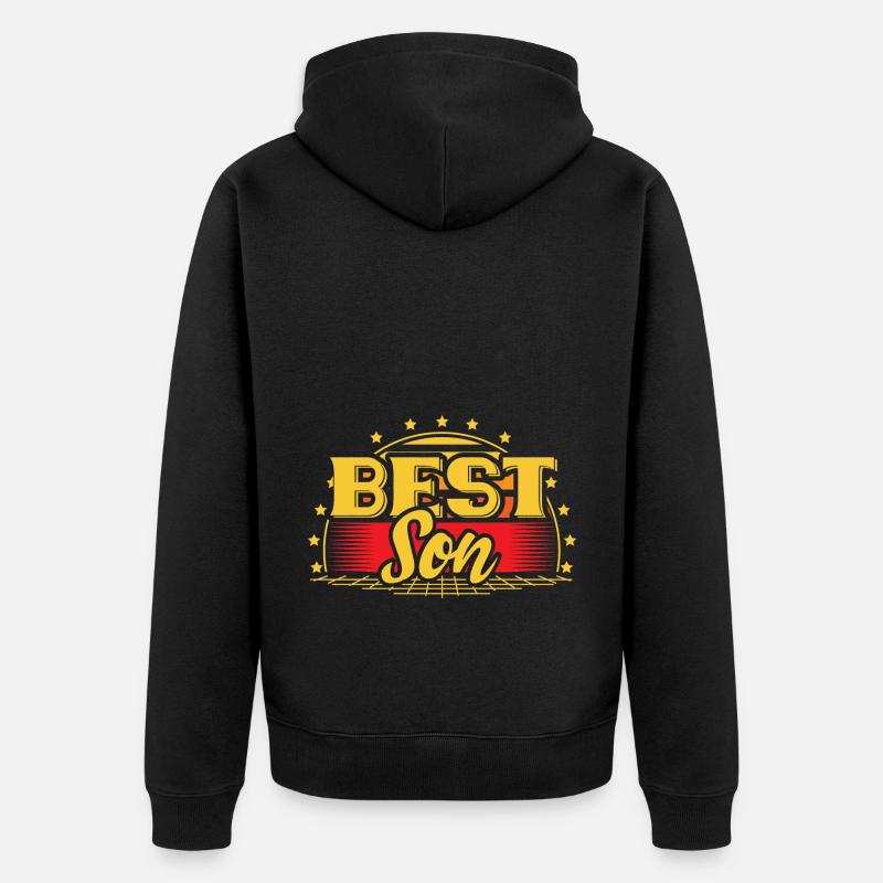 Sohn Geburt Junge Geschenkidee - Unisex Premium Bio Zip Hoodie - Schwarz