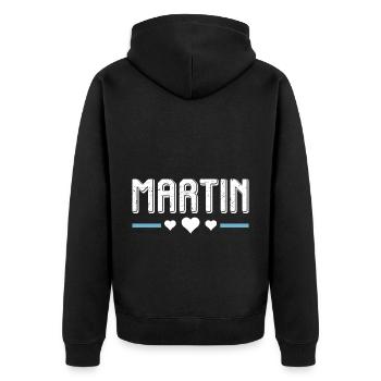 Martin - Veste à capuche bio Premium Unisexe - noir - Dos - Nico (187cm)
