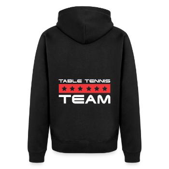 Table Tennis Crew - Unisex Premium Bio Zip Hoodie - Schwarz - Hinten - Nico (187cm)
