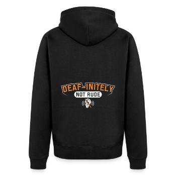 Langue des signes sourde Fierté sourde - Veste à capuche bio Premium Unisexe - noir - Dos - Nico (187cm)
